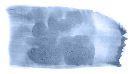  Abstract watercolor background hand-drawn on paper. Volumetric smoke elements. Navy blue color. For design, web, card, text, decoration, surfaces.