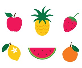 Colorful  fruits, vector collection