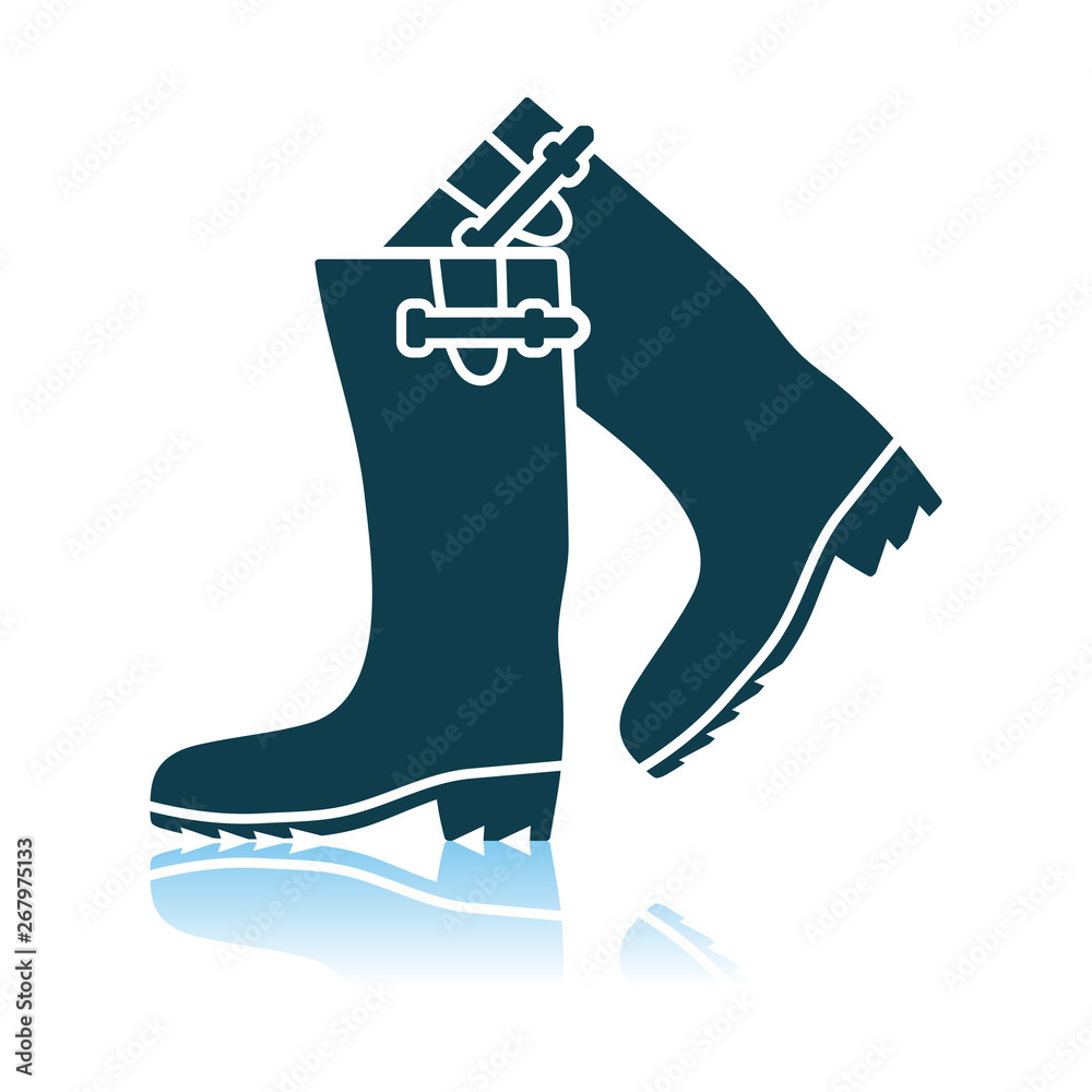 Wall mural hunter's rubber boots icon