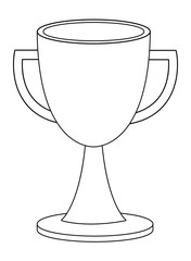success champion trophy cartoon in black and white