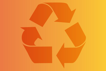 Símbolo de color naranja de reciclaje y reutilización
