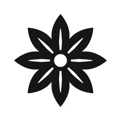 Flowers icon isolated, black solid icon.
