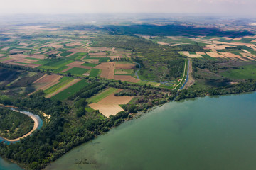 Fototapeta premium Aerial view of river Dunube 