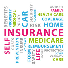 Fototapeta premium Insurance word cloud. Vector concept illustration III. 
