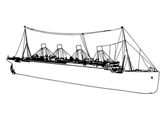 sketch of ship titanic vector