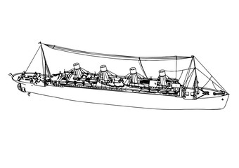 sketch of ship titanic vector