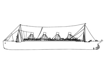sketch of ship titanic vector