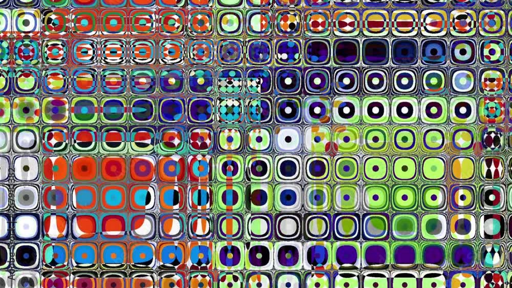 Poster moving and transforming geometric shapes. looping footage.