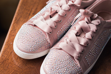 Pink wedding trainers