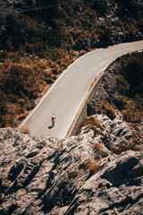 Mallorca, Spain. The panoramic view on road for cyclist. Famous hill, favorite place for road...