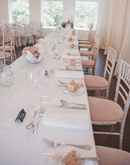 Tables set for a wedding