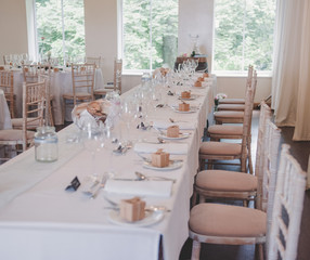 Tables set for a wedding