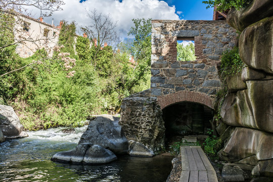 Route of the mills on the bank of the river Eresma in Segovia, a world heritage city by Unesco (Spain)