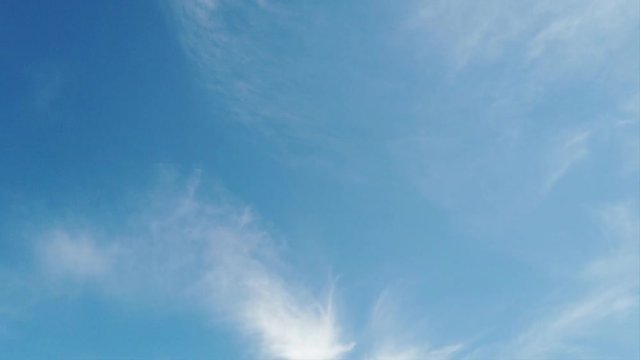 Summertime timelapse with white soft cirrus clouds dance in the air