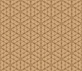 Seamless japanese pattern shoji kumiko in golden.
