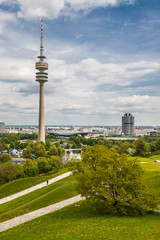 Naklejka premium Beautfiul City Panorama Views On Munich Bavaria Germany