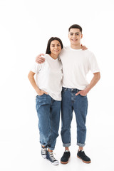 Full length of a young casual wear couple standing