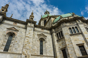 Exterior view of Como Cathedral (Duomo di Como) in Italy