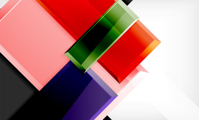 Bright colorful square shape blocks geometrical background