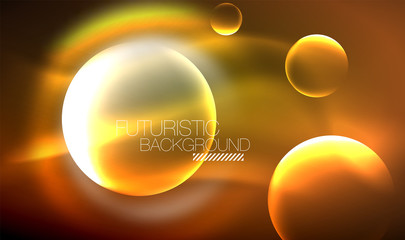 Vector glowing neon circles abstract background