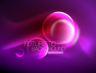 Vector glowing neon circles abstract background