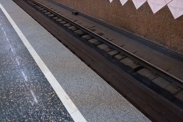 Fototapeta premium Speed subway tunnels, lights and colors