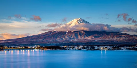 Papier Peint photo autocollant Mont Fuji Sunrise of Mount Fuji at Kawaguchiko, Japan