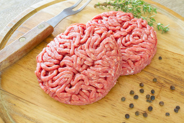 steak haché de boeuf cru