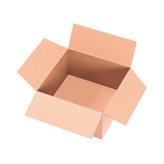 Open paper box. 3d rendering illustration isolated