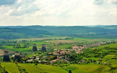 Fototapeta na wymiar landscape with Fantanele locality from Mures county - Romania
