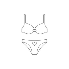 Bra, underwear, underthings icon. Vector illustration, flat design.