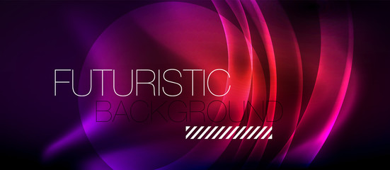Glossy glowing neon light wave background