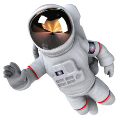 Fun astronaut - 3D Illustration © Julien Tromeur