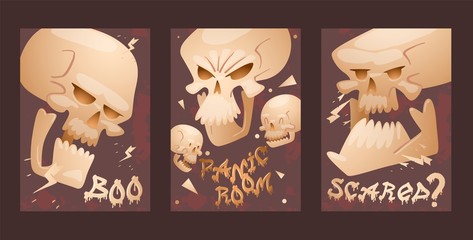 Skull pattern vector dead head crossbones human tattoo illustration thick-skulled set of horror symbol of death evil on halloween background wallpaper banner