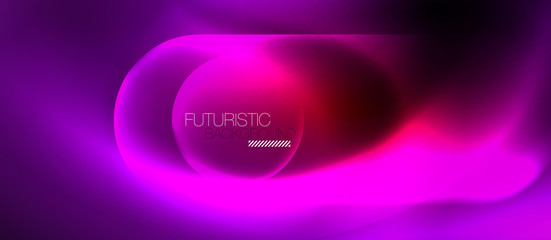 Neon glowing techno lines, blue hi-tech futuristic abstract background template