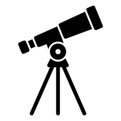 telescope solid vector icon