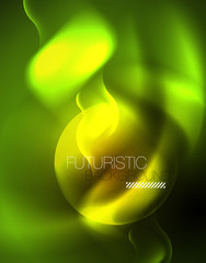 Shiny neon geometric waves template
