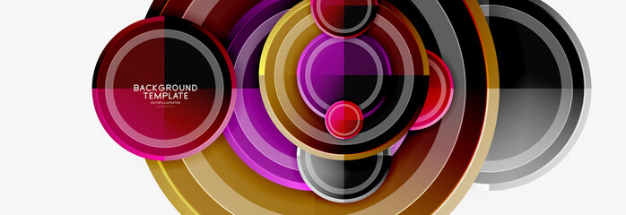 Obraz premium Abstract round geometric shapes, modern circles background