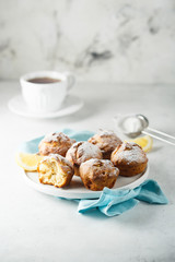 Homemade lemon cottage cheese muffins