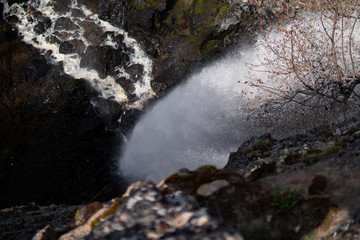 Birds eye view of a waterfall. 