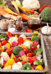 Mix of fresh vegetables with spices