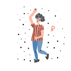 Vector girl power concept. 