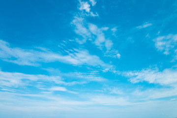 Naklejka na ściany i meble Blue sky background with white cloud - Nature and save environmental concept
