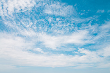 Naklejka na ściany i meble Blue sky background with white cloud - Nature and save environmental concept