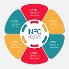 Vector  circular iInfographic template for business, presentations, web design, 6 options.