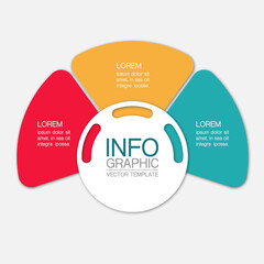 Vector  circular iInfographic template for business, presentations, web design, 3 options.