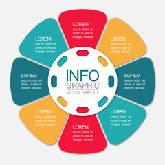 Vector  circular iInfographic template for business, presentations, web design, 8 options.