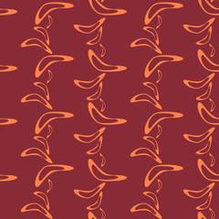 Simple seamless pattern with hand drawn flying boomerangs. Soft design in dark shades for textile, wrapping paper, prints, fabric, wallpaper, web etc.