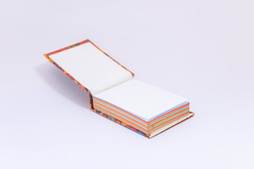 notebook and pen isolated on white background