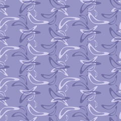 Simple seamless pattern with hand drawn flying boomerangs. Soft design in pale shades for textile, wrapping paper, prints, fabric, wallpaper, web etc.